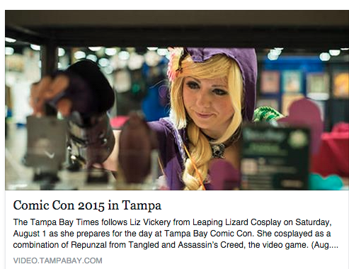 Tampa Bay Times:Leaping Lizard Cosplay at Tampa Bay Comic Con&nbsp;2015